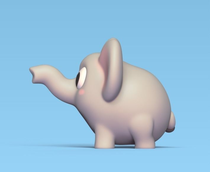 Elephant Cartoon 3D print model_2