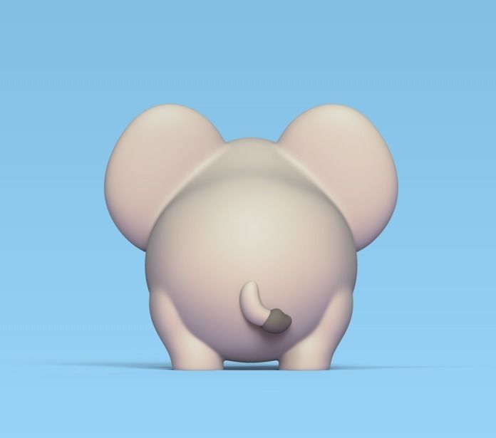 Elephant Cartoon 3D print model_3