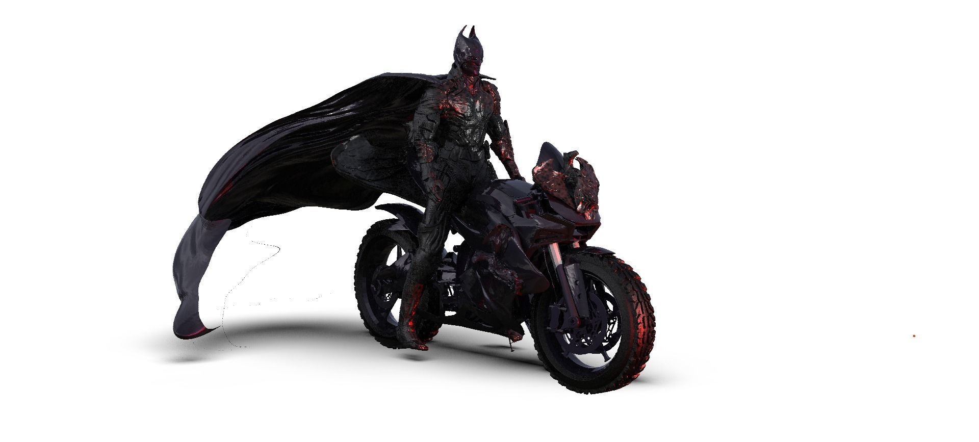 Batman with Bat Bike 3D model_3