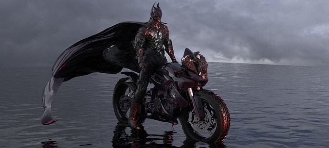 Batman with Bat Bike 3D model