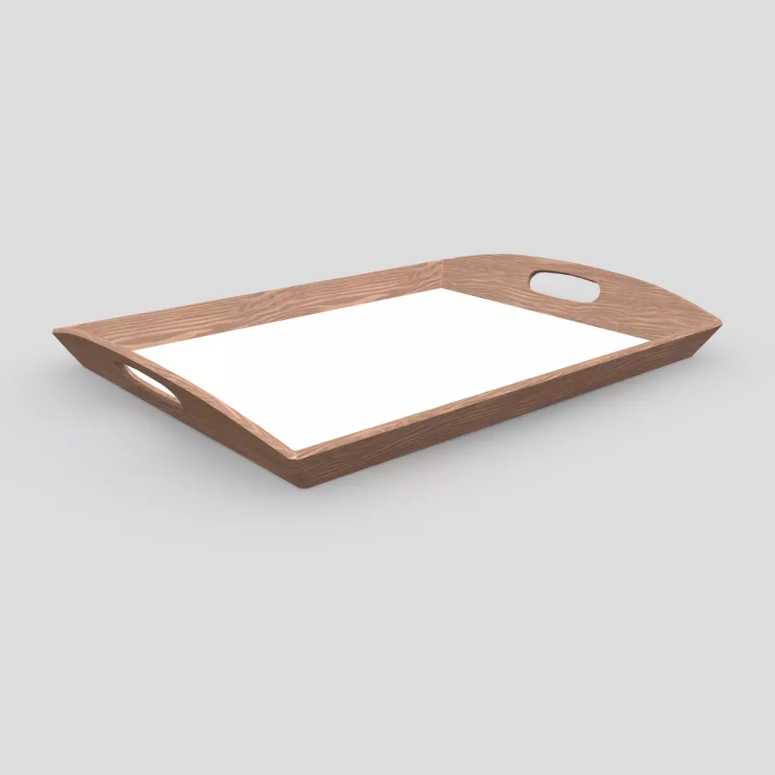 Tray 4 wooden with surface Low-poly 3D model