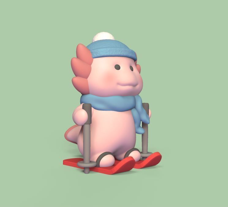 Axolotl Ski 3D print model_1