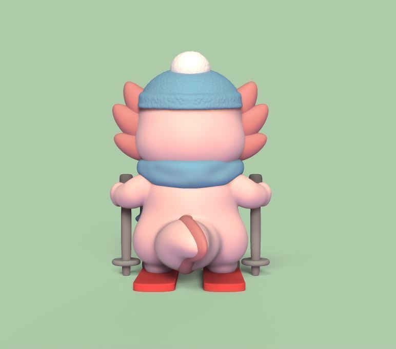 Axolotl Ski 3D print model_3