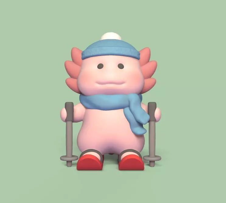 Axolotl Ski 3D print model_0