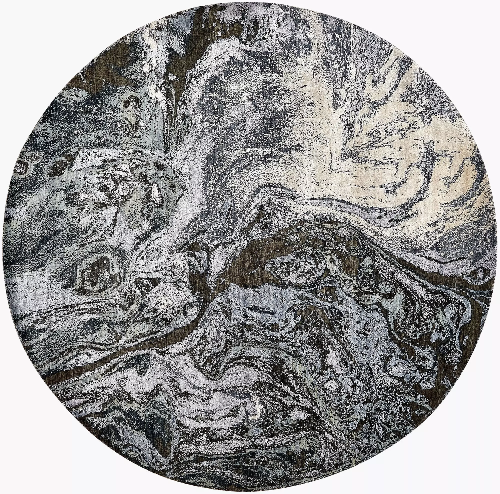 rug black and white circle Free 3D print model