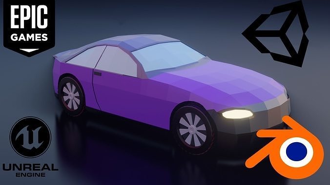 LOW POLY CAR Low-poly 3D model