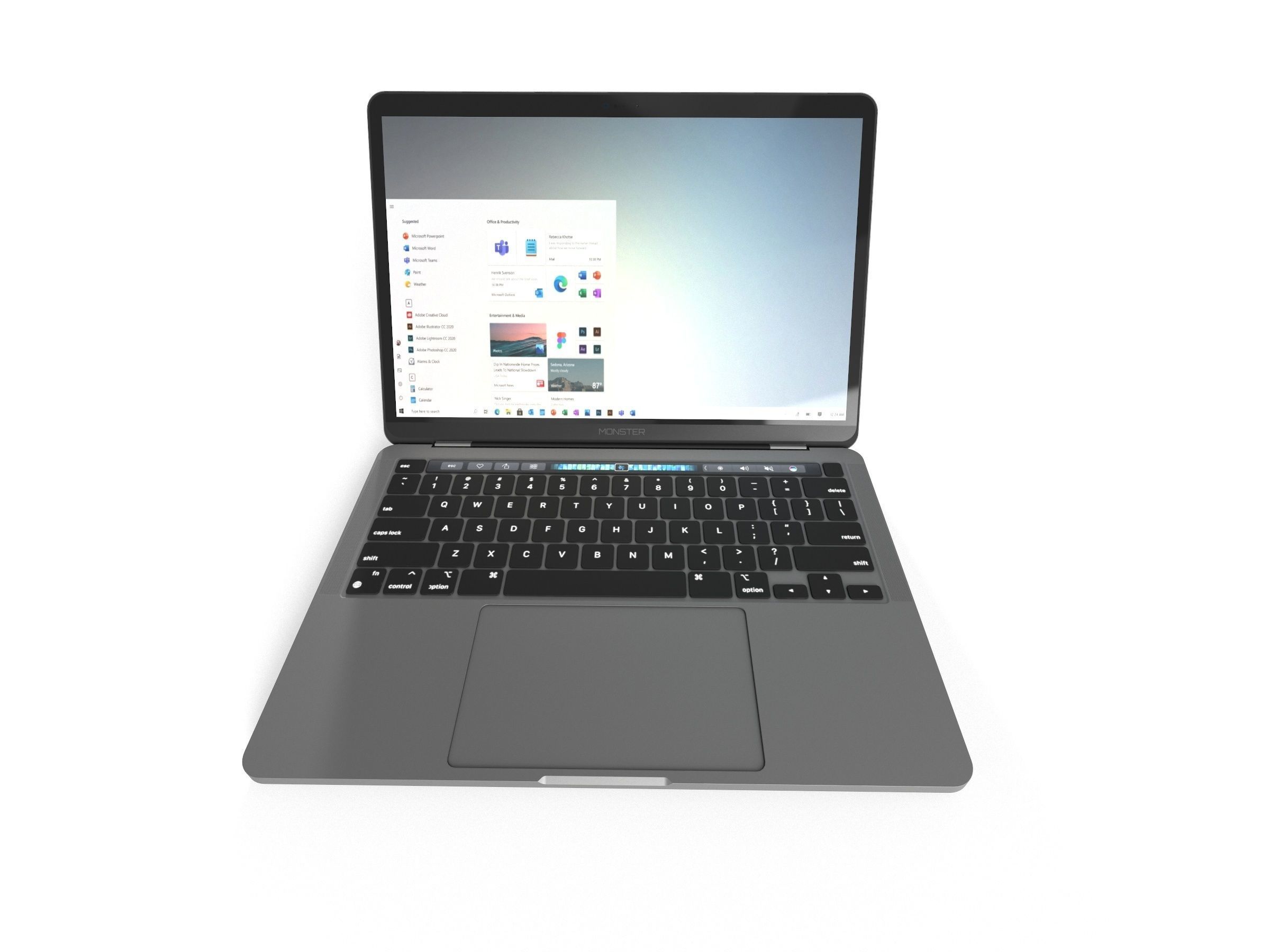 2021 Macbook Pro With Touchbar Low-poly 3D model_5