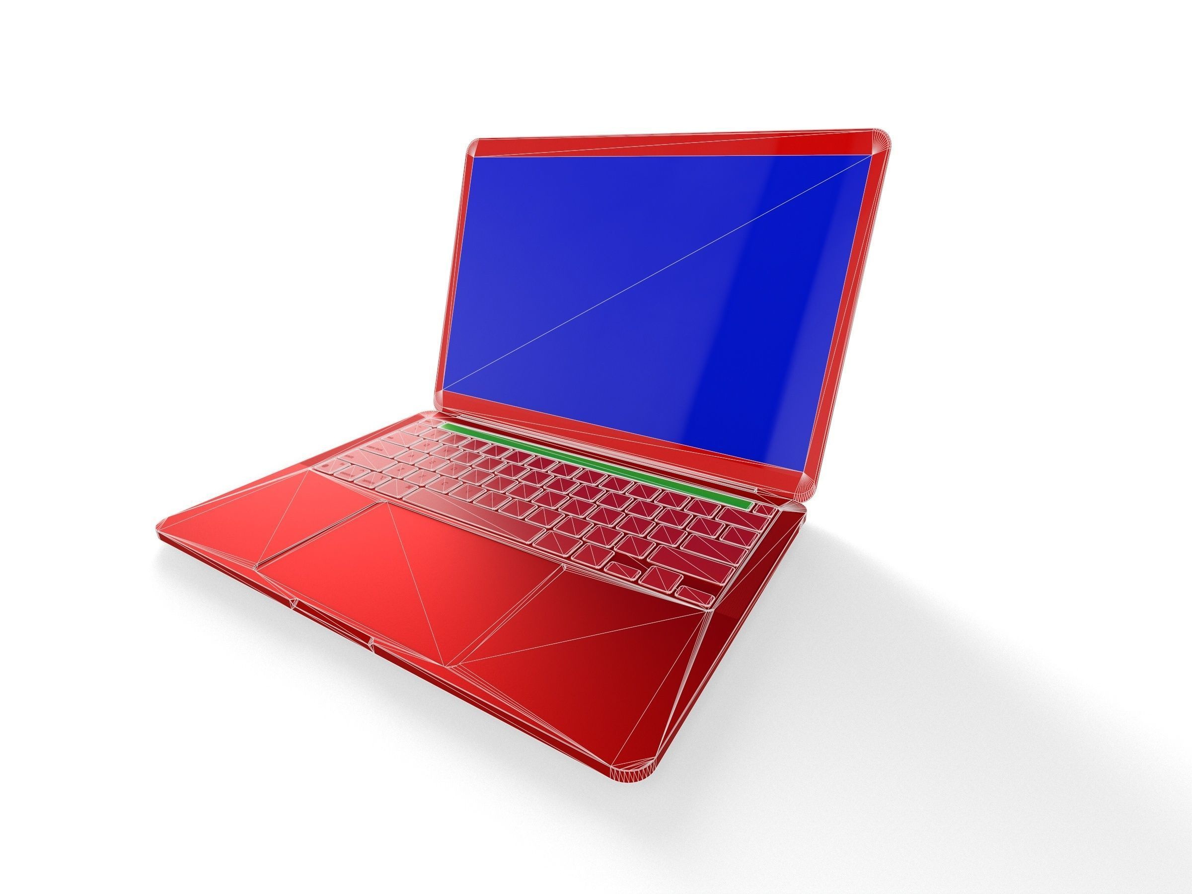 2021 Macbook Pro With Touchbar Low-poly 3D model_9