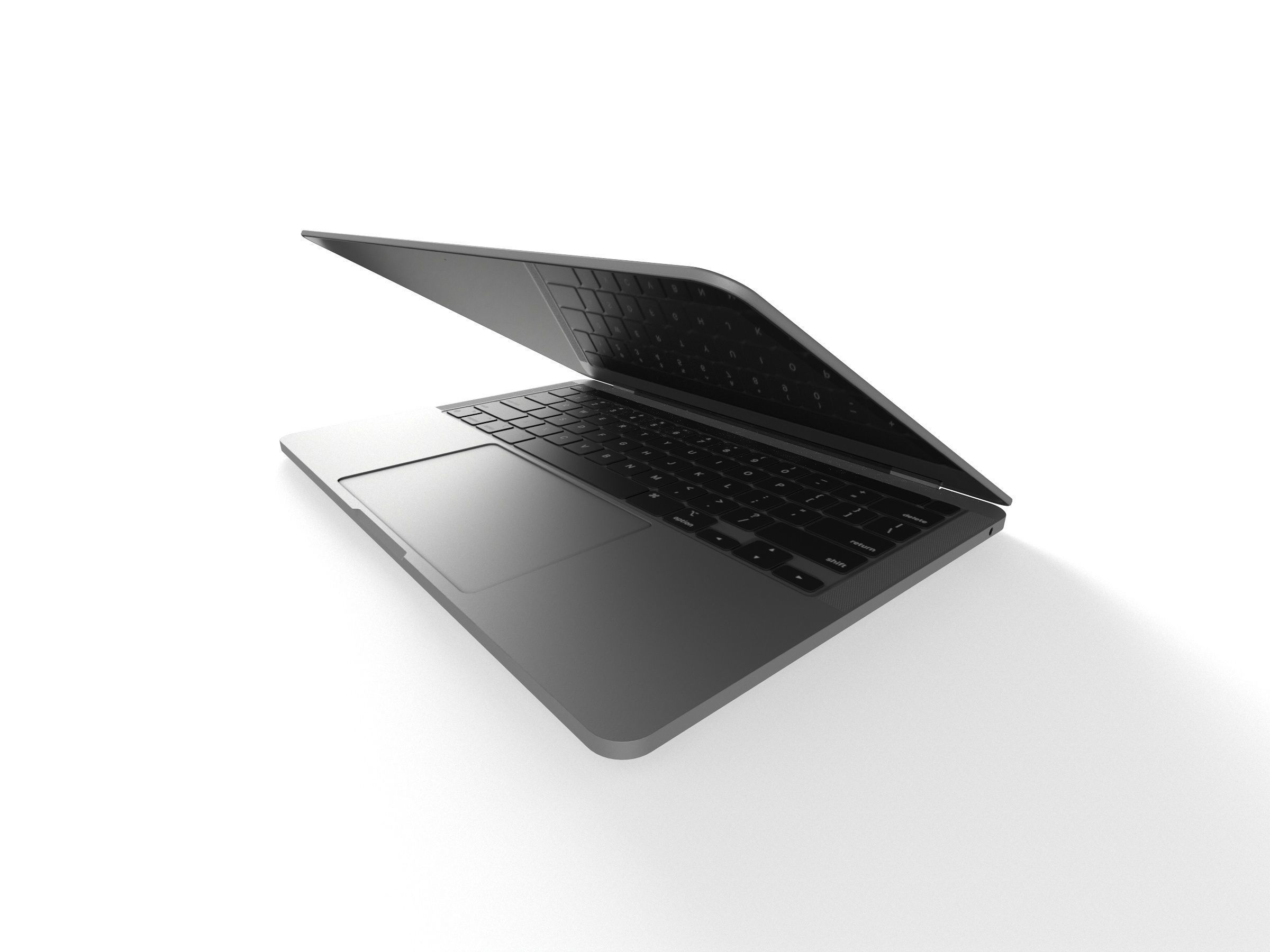 2021 Macbook Pro With Touchbar Low-poly 3D model_1