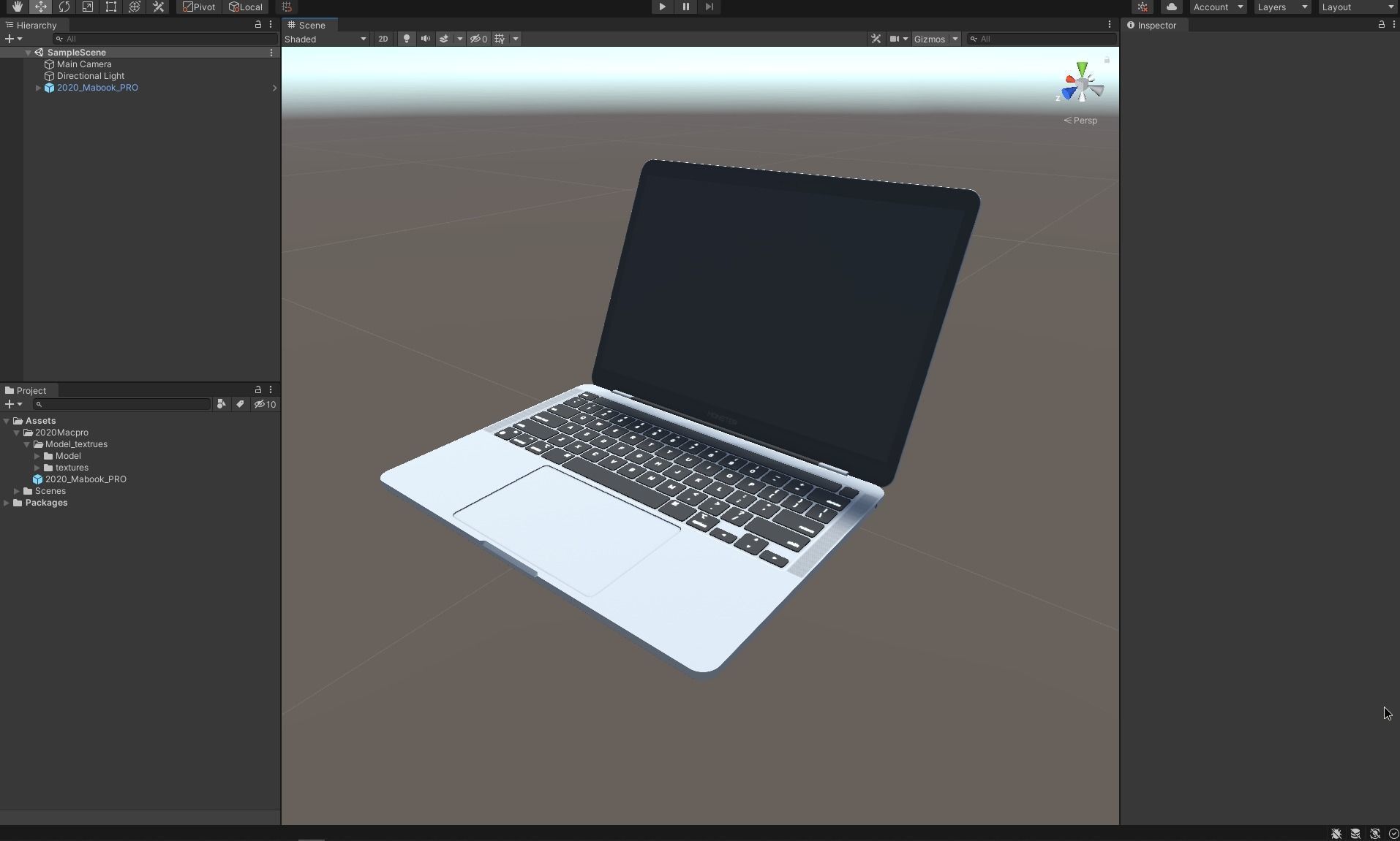 2021 Macbook Pro With Touchbar Low-poly 3D model_13