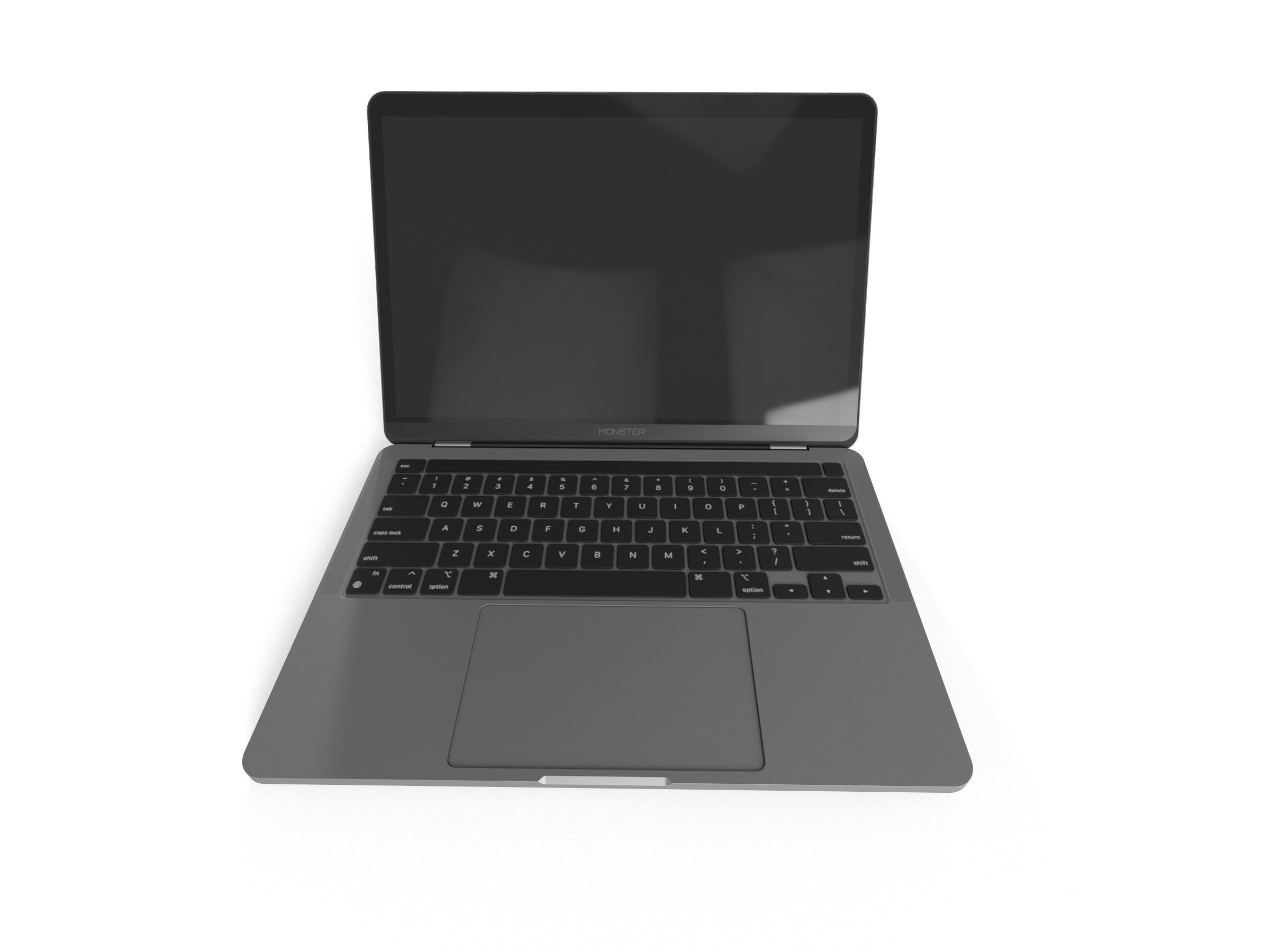 2021 Macbook Pro With Touchbar Low-poly 3D model_4