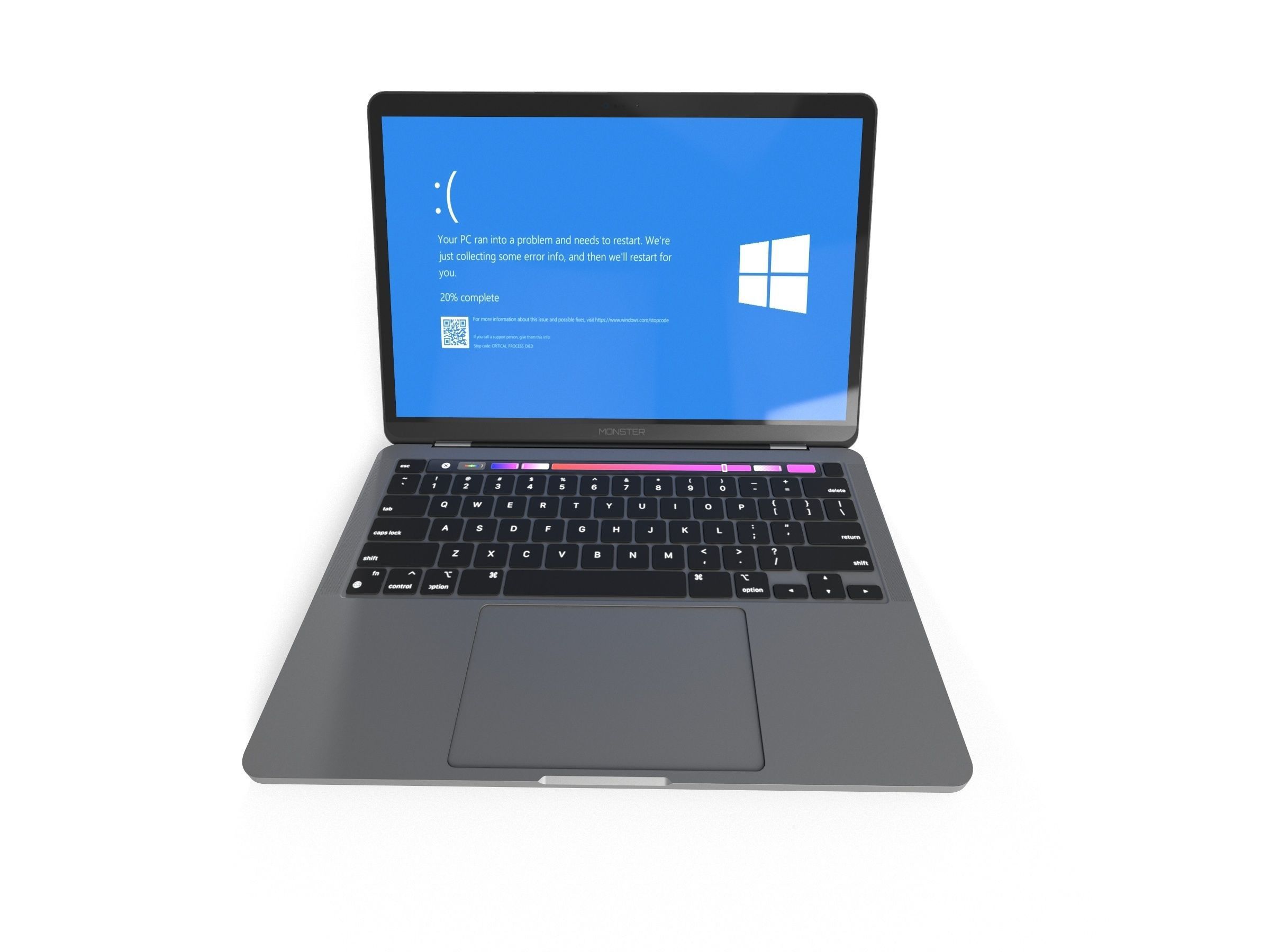 2021 Macbook Pro With Touchbar Low-poly 3D model_6