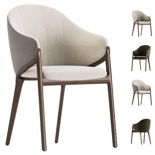 Chair Angel Cerda ACH200 walnut 3D model