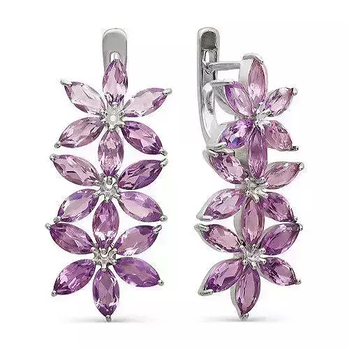 earrings in the form of flower petals with marquise cut 624