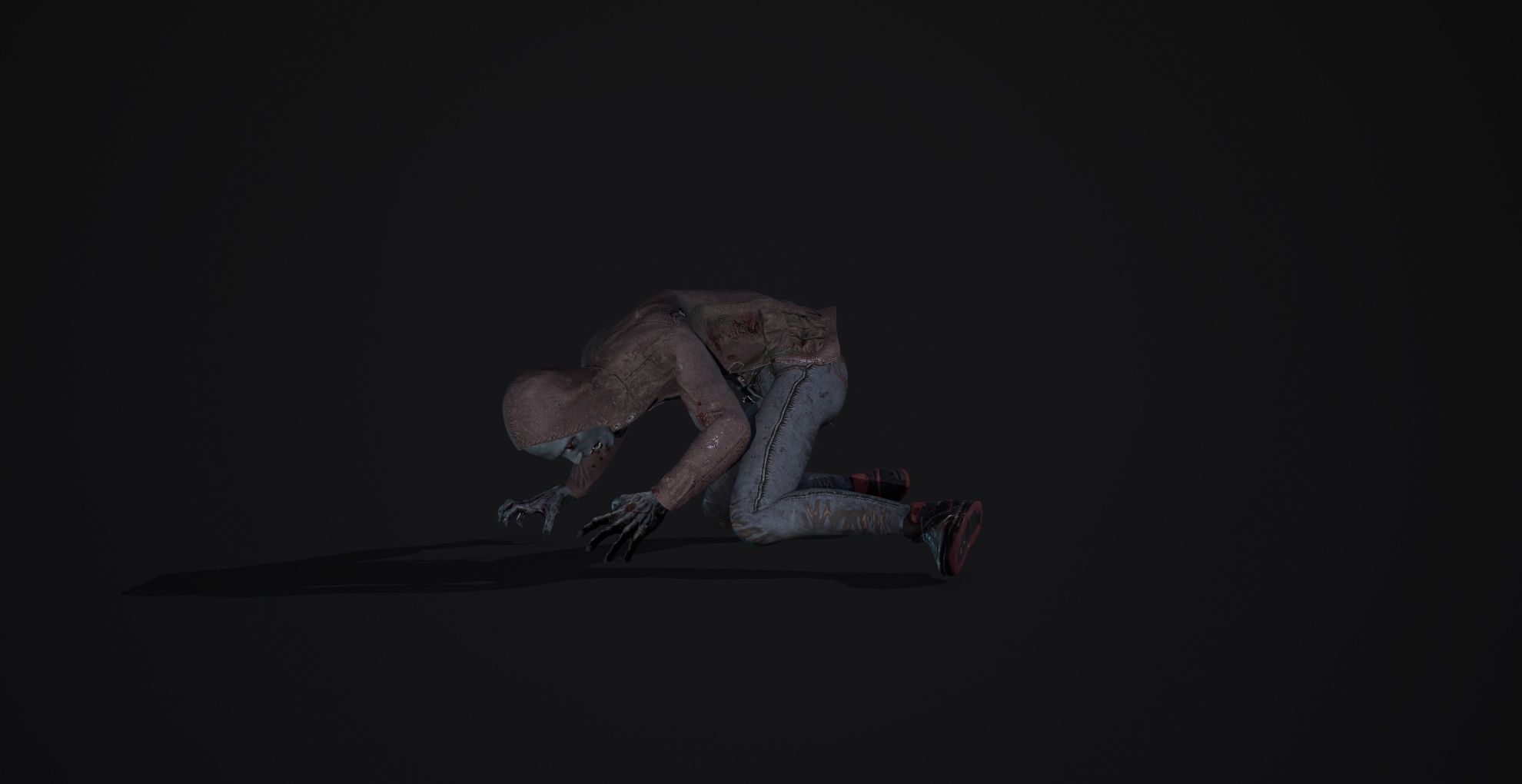 Vampire person doing kick Low-poly 3D model_7