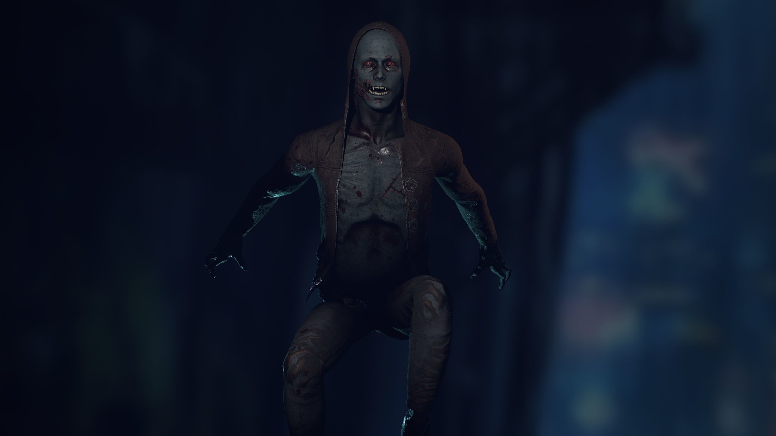 Vampire person doing kick Low-poly 3D model_4