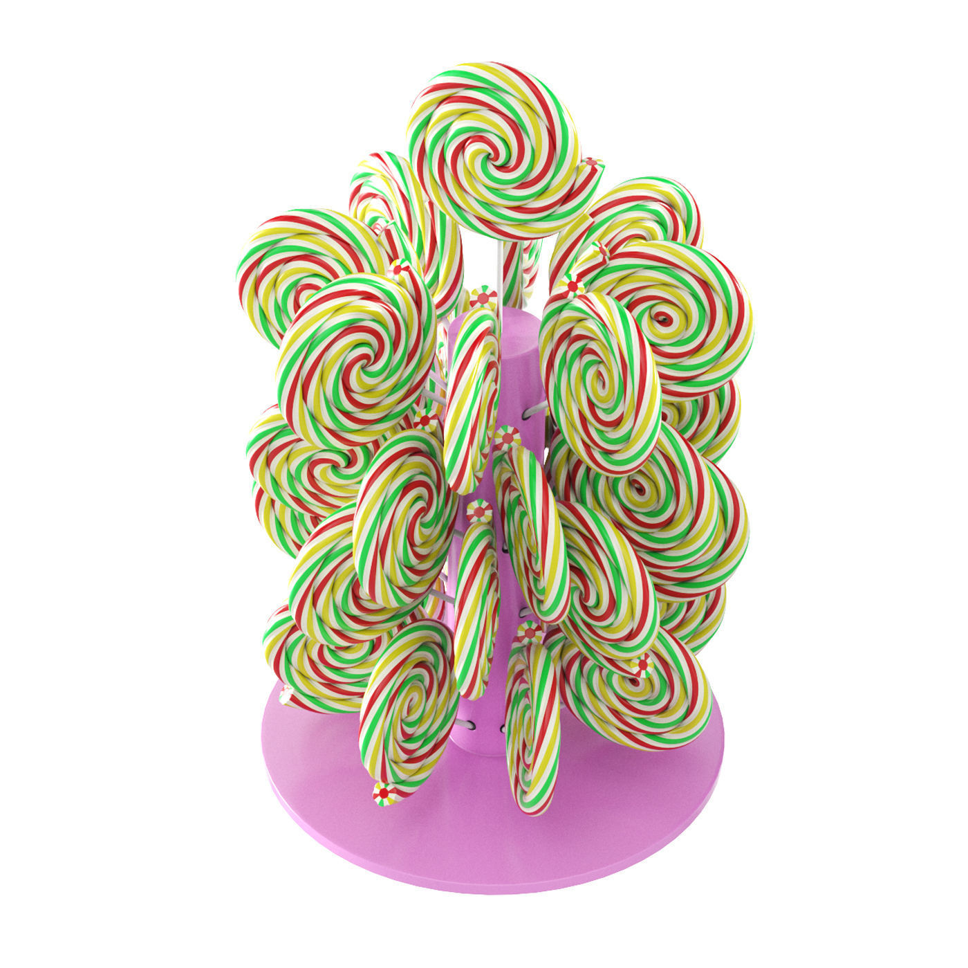 Lollipops on a stand 3D model_4
