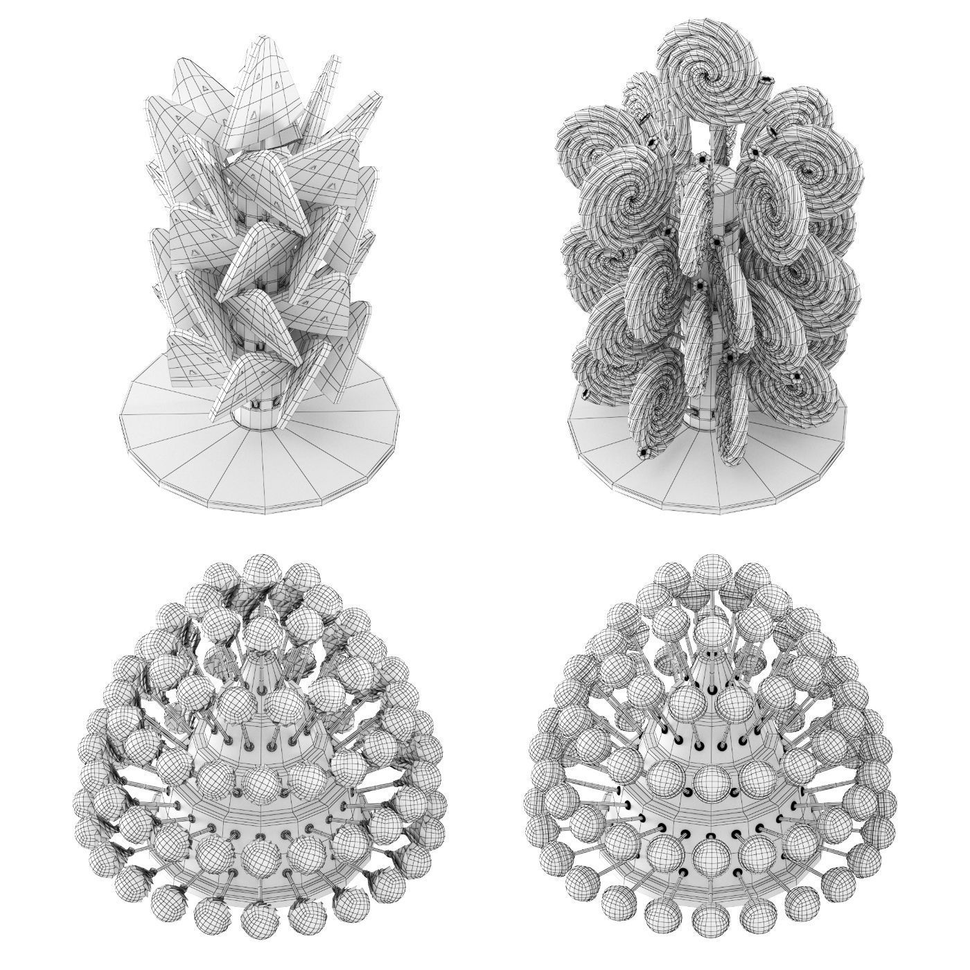 Lollipops on a stand 3D model_5