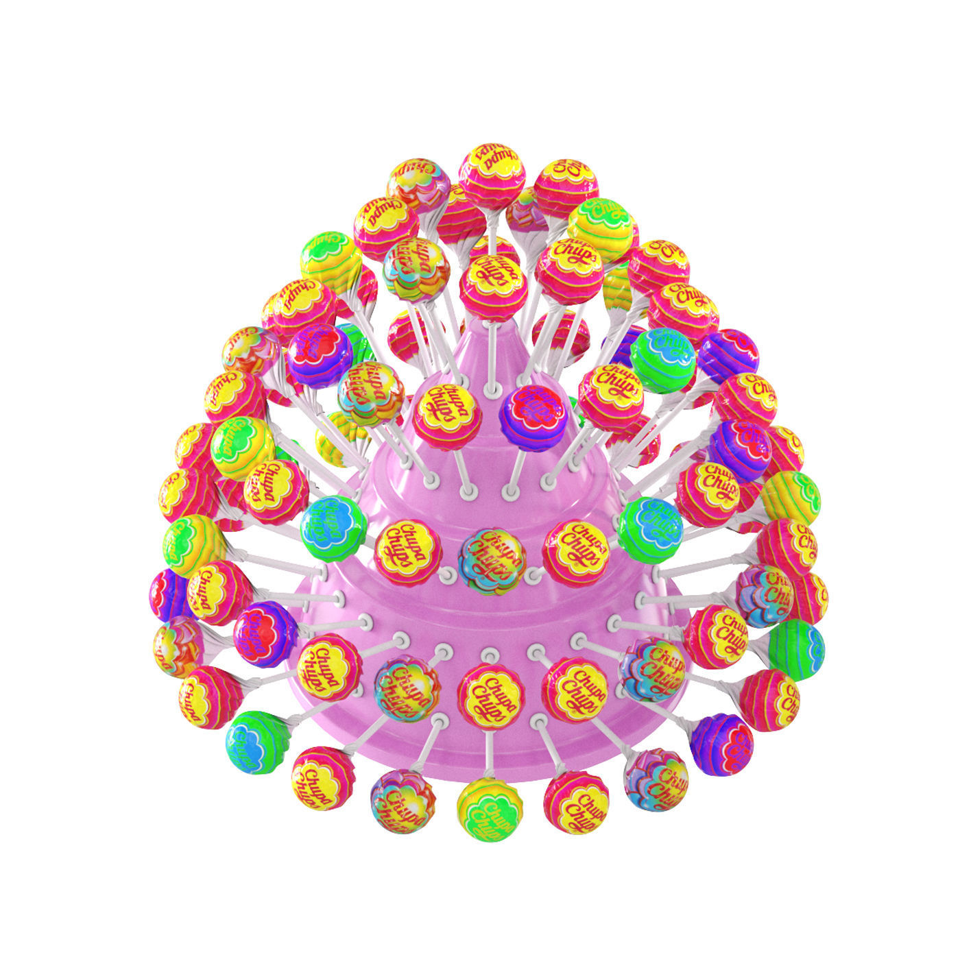 Lollipops on a stand 3D model_2