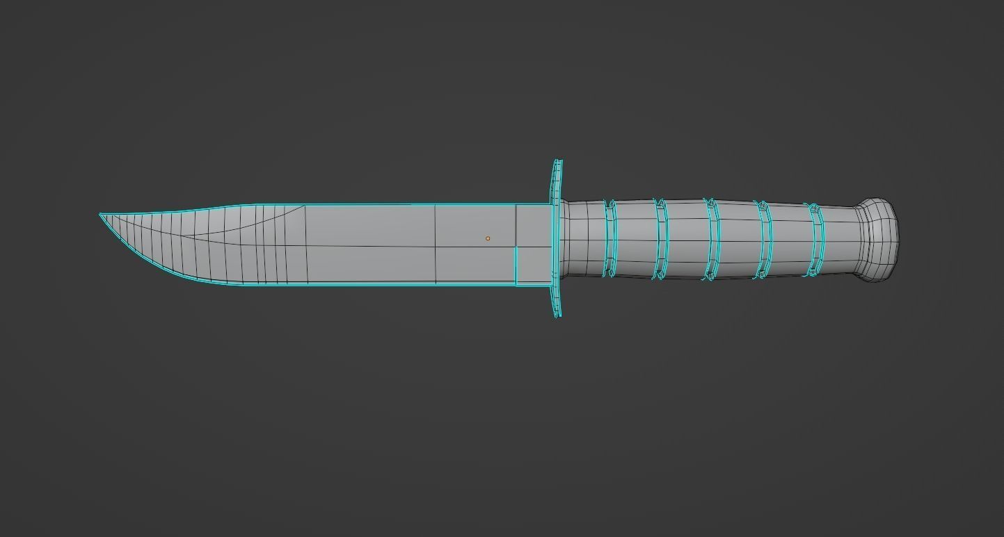 Ka-Bar USMC knife Low-poly 3D model_7