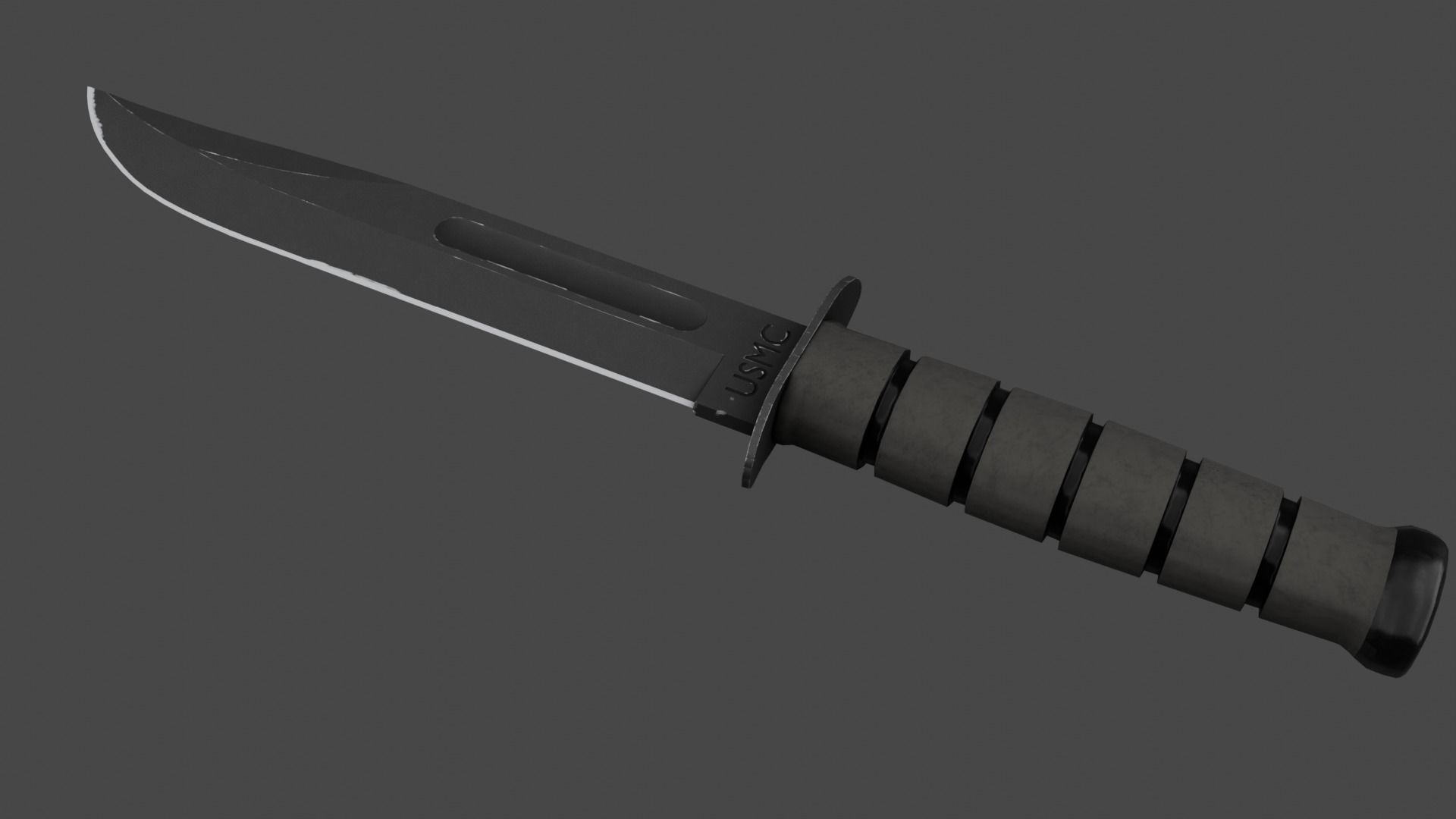 Ka-Bar USMC knife Low-poly 3D model_1