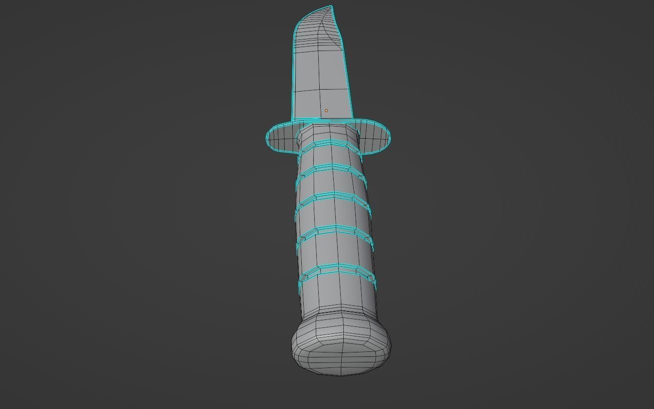 Ka-Bar USMC knife Low-poly 3D model_8