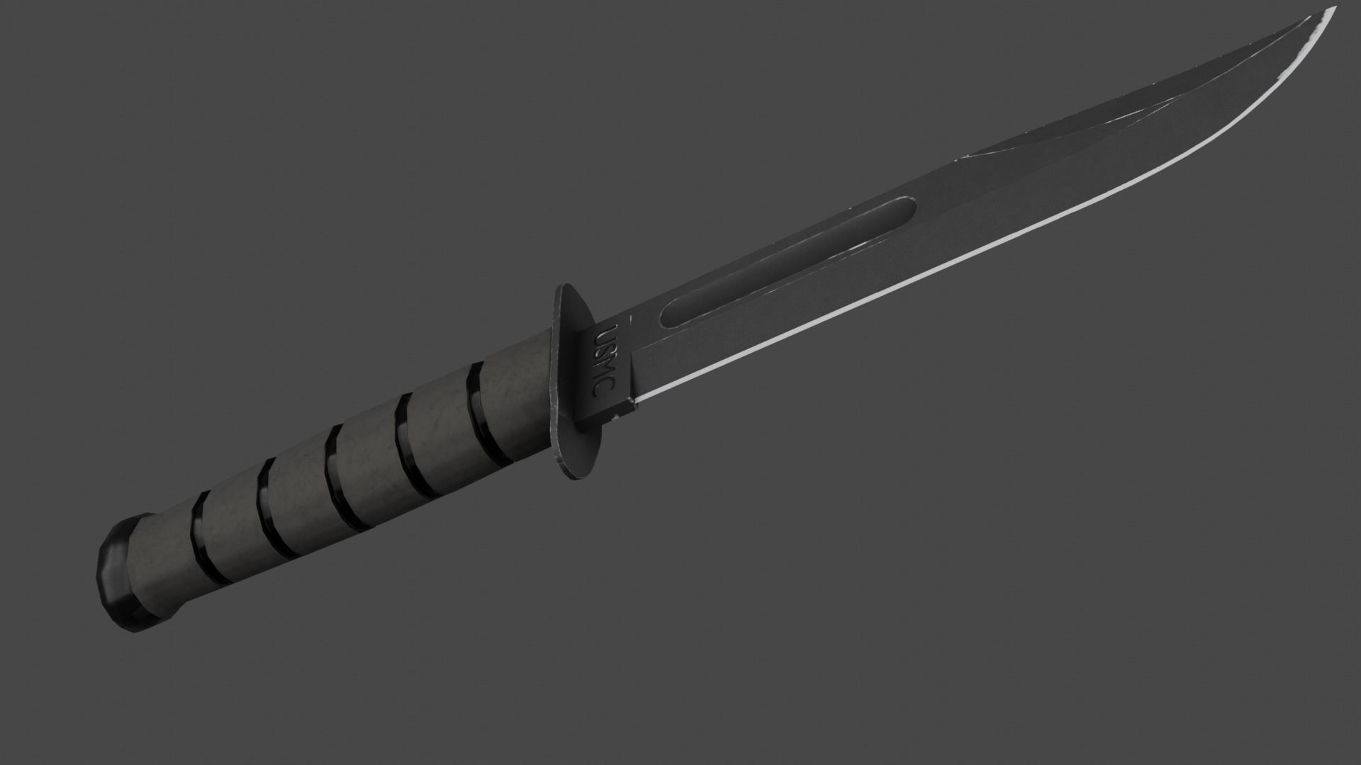 Ka-Bar USMC knife Low-poly 3D model_3