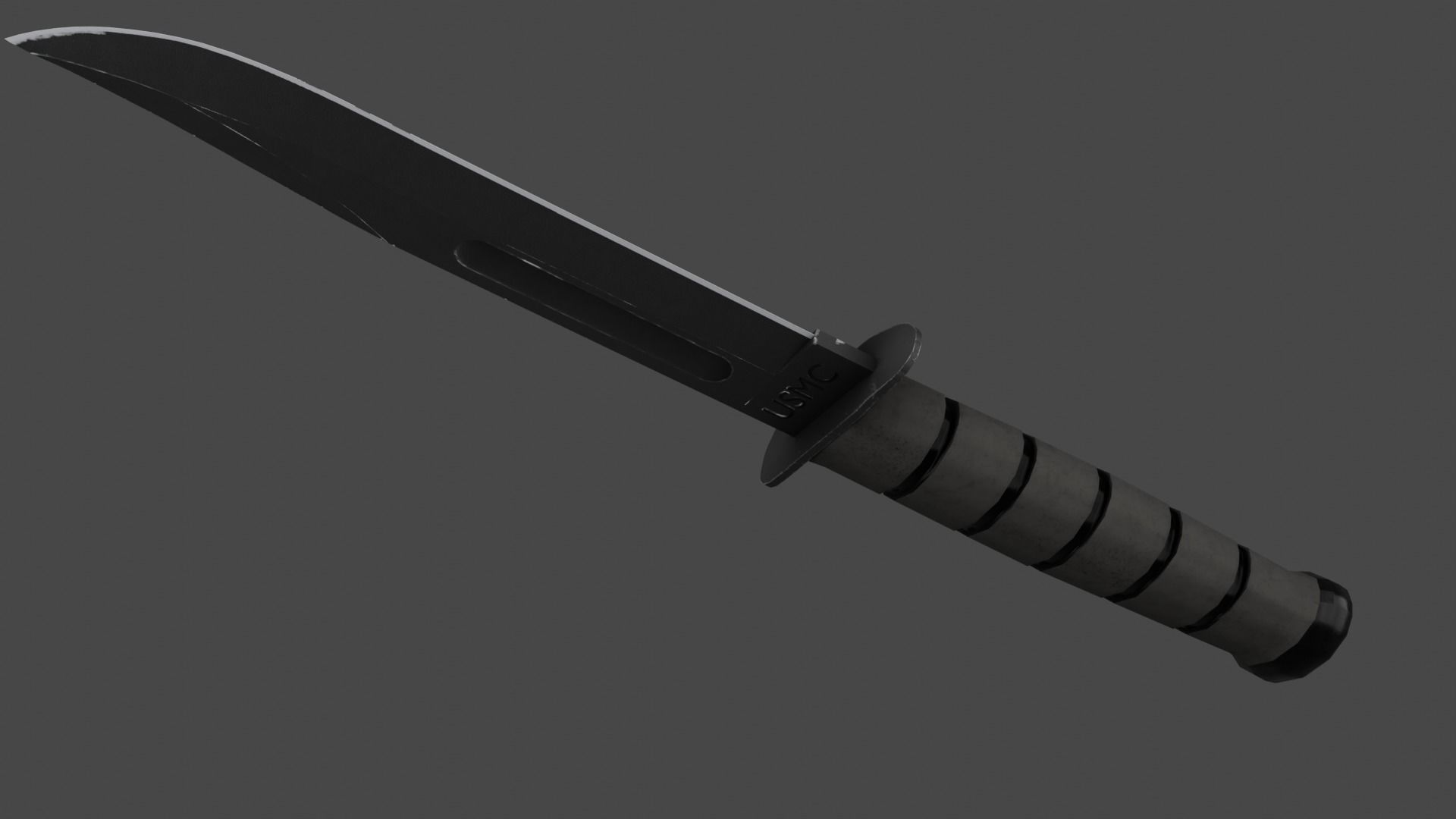 Ka-Bar USMC knife Low-poly 3D model_2