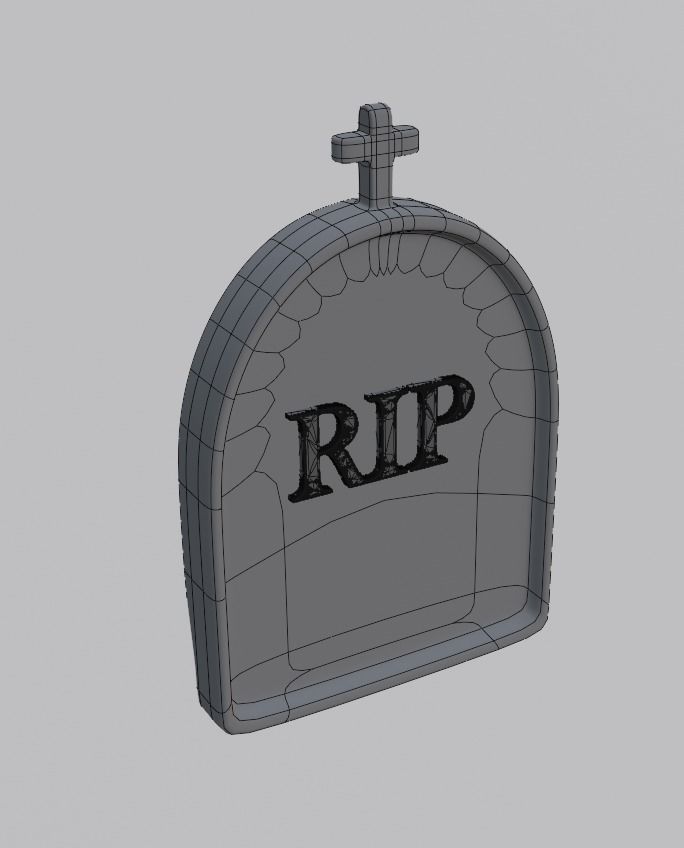 Grave rip 3D model_2