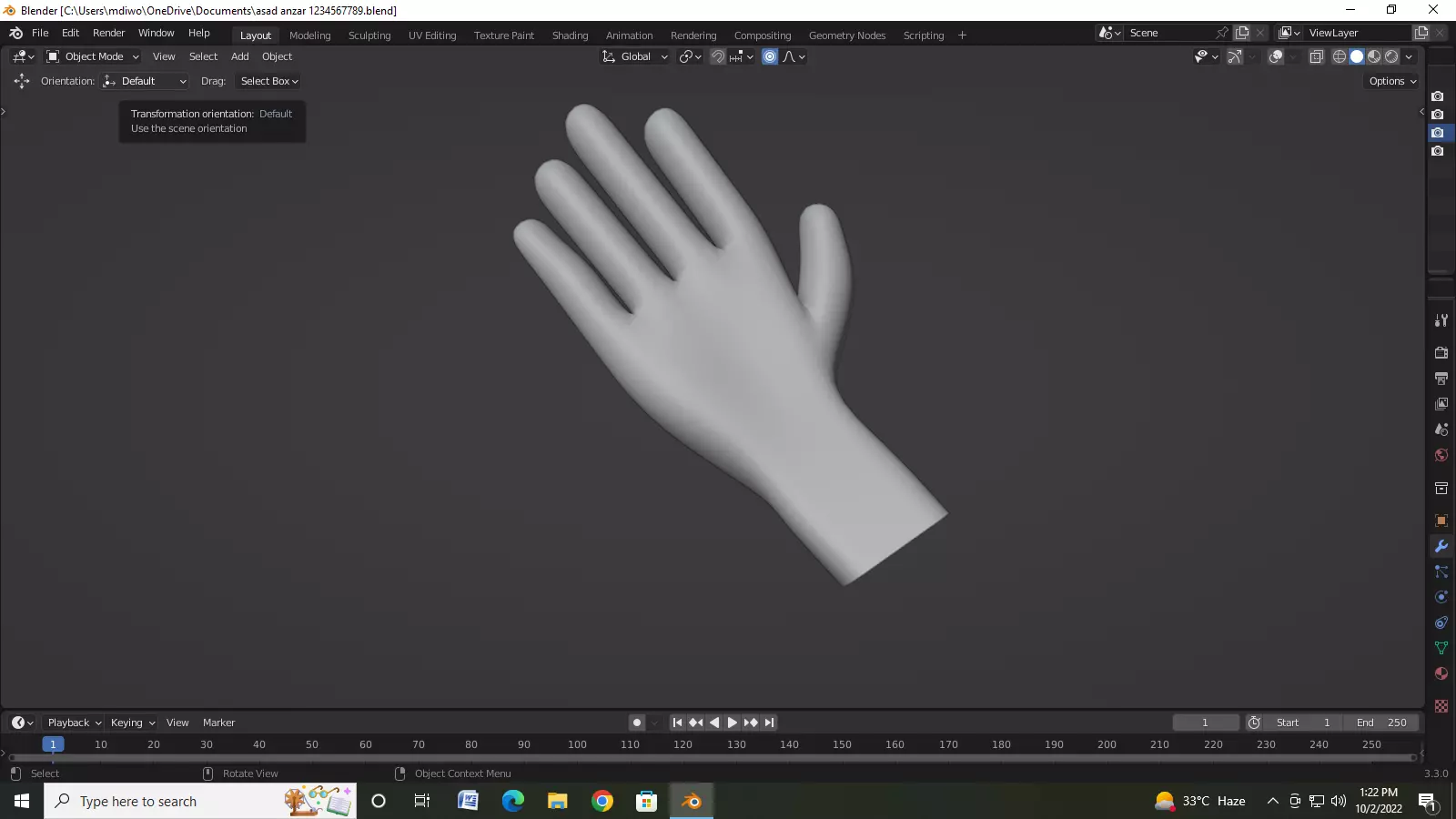 Hand nice Low-poly 3D model_0