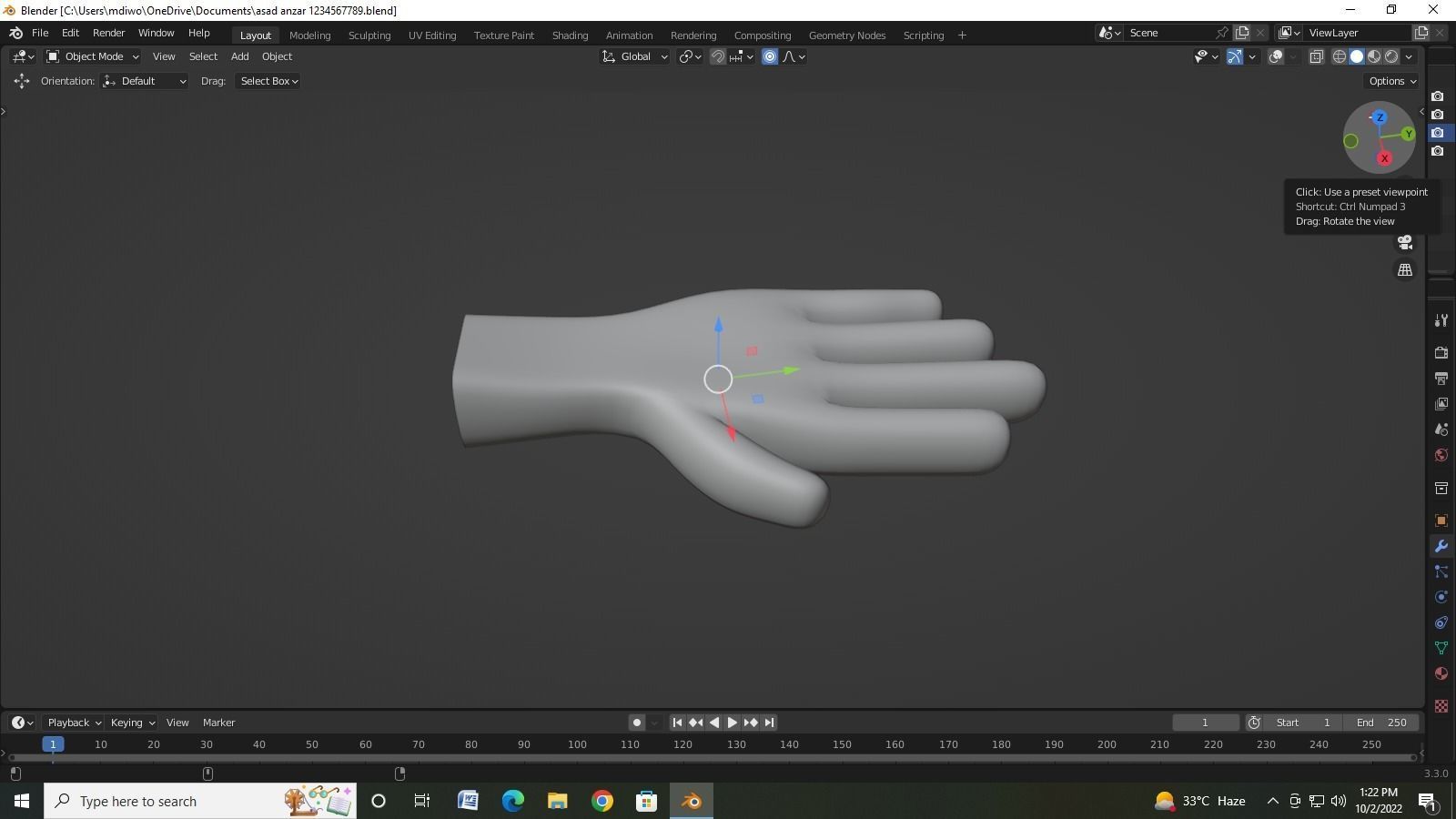 Hand nice Low-poly 3D model_2