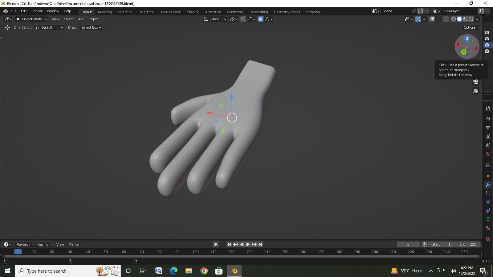 Hand nice Low-poly 3D model_1