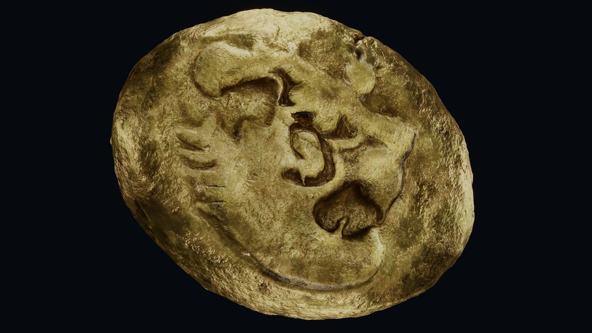 Lydian Coin Low-poly 3D model_4