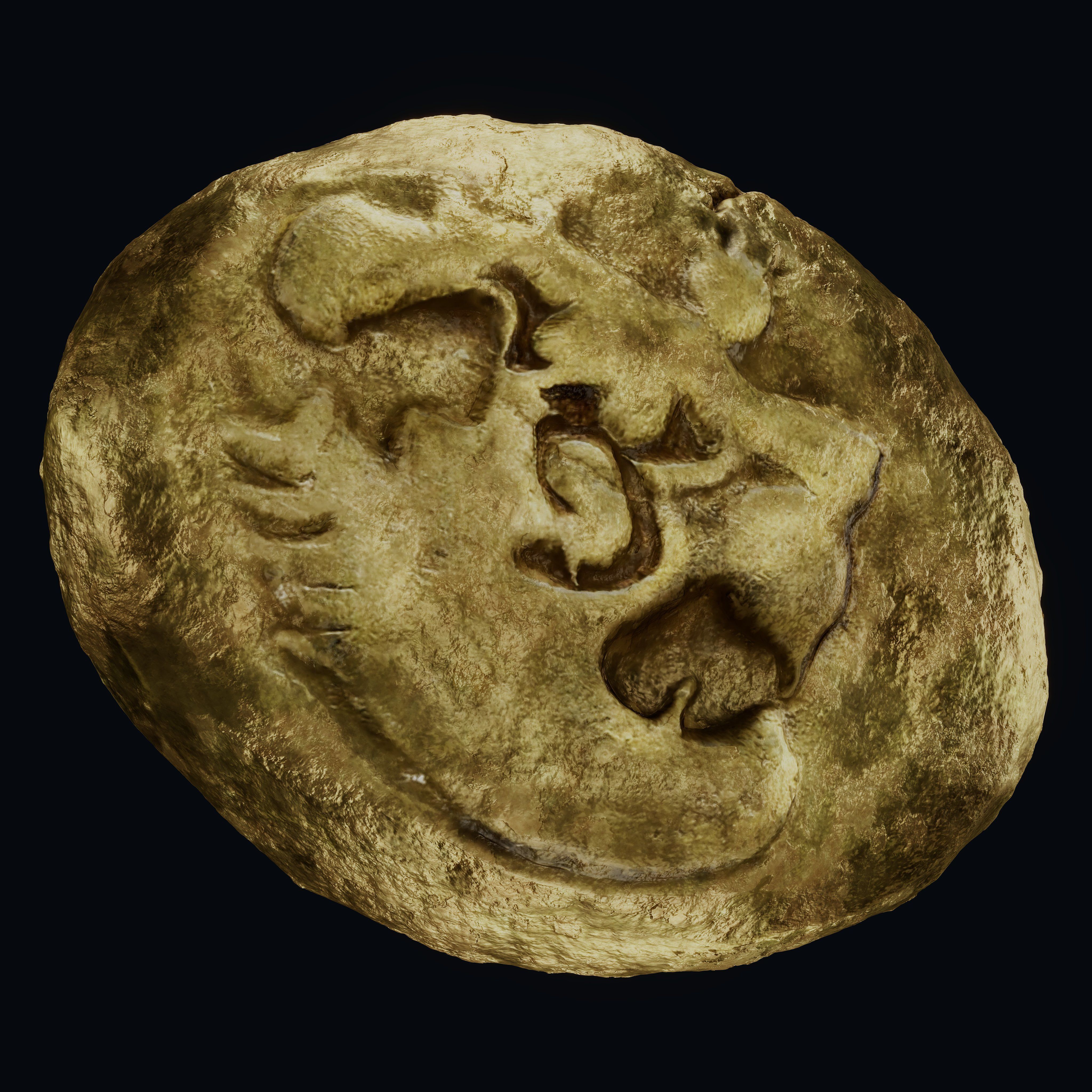 Lydian Coin Low-poly 3D model_2