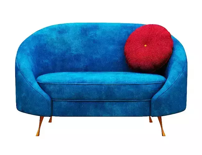 Sofa double seater fabric and gold