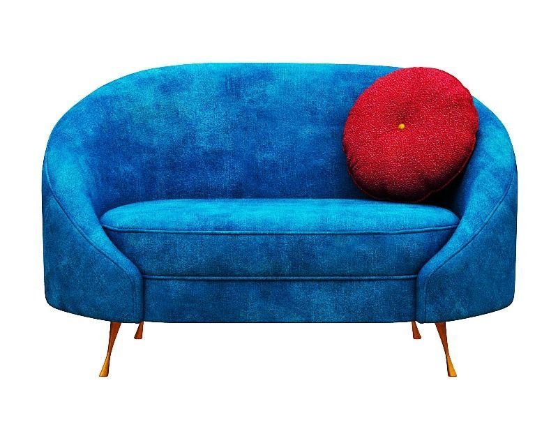 Armchair collection with fabric and gold foil Low-poly 3D model_12