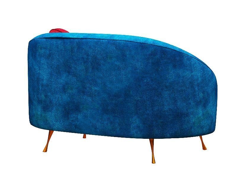 Armchair collection with fabric and gold foil Low-poly 3D model_17