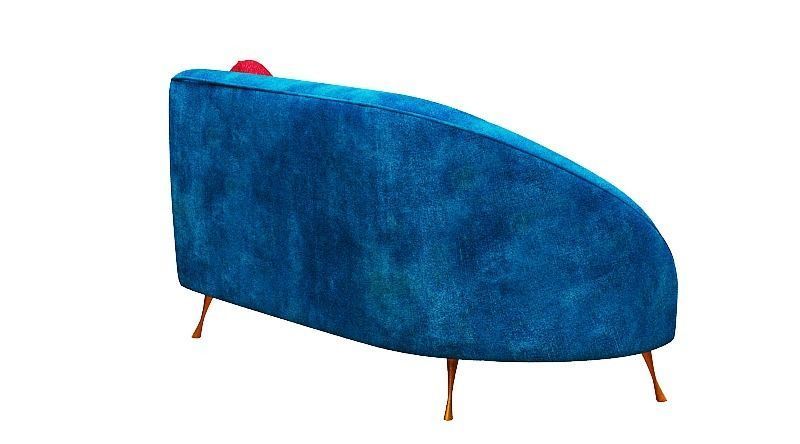 Armchair collection with fabric and gold foil Low-poly 3D model_22