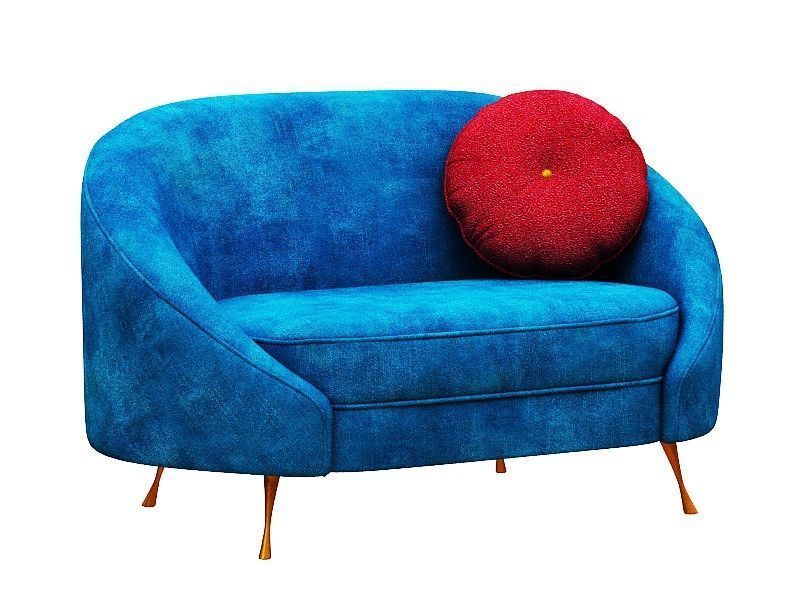 Armchair collection with fabric and gold foil Low-poly 3D model_13