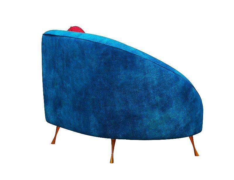 Armchair collection with fabric and gold foil Low-poly 3D model_16