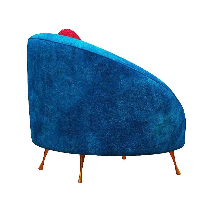 Armchair collection with fabric and gold foil Low-poly 3D model_10