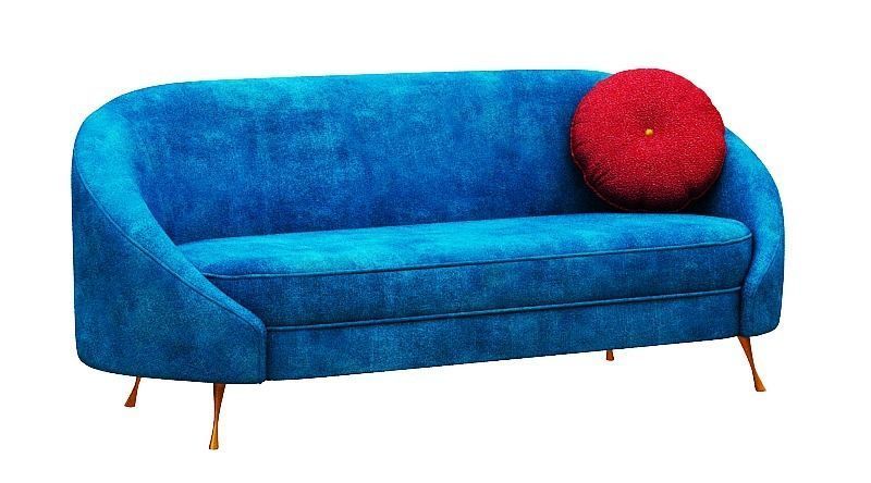 Armchair collection with fabric and gold foil Low-poly 3D model_19