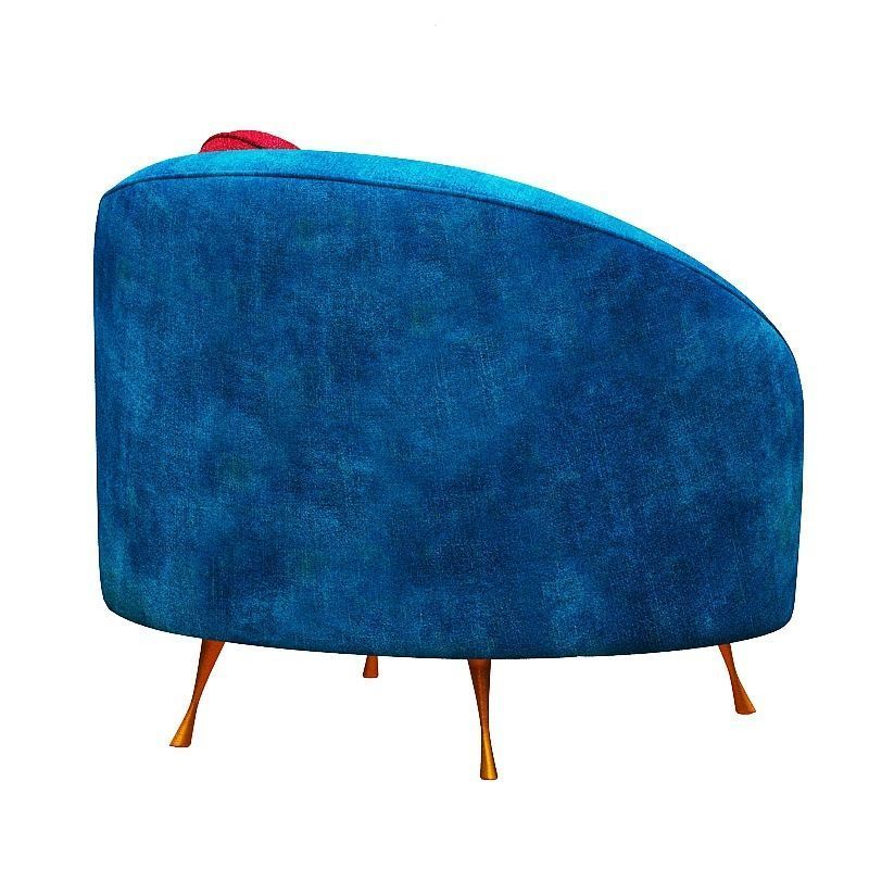 Armchair collection with fabric and gold foil Low-poly 3D model_11