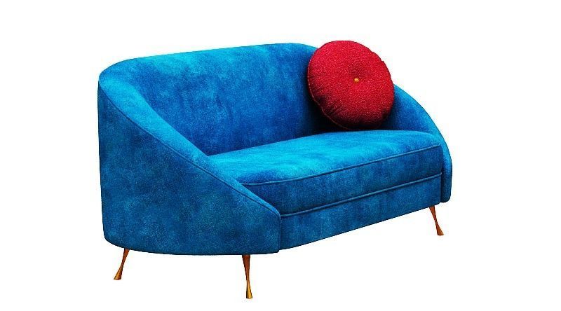 Armchair collection with fabric and gold foil Low-poly 3D model_20