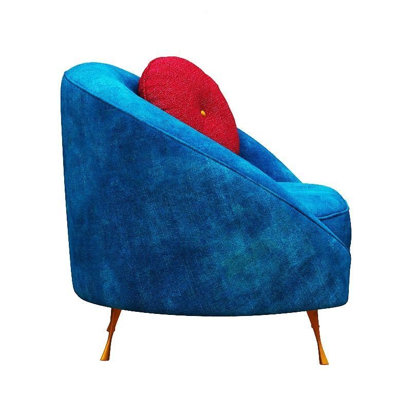 Armchair collection with fabric and gold foil Low-poly 3D model_9