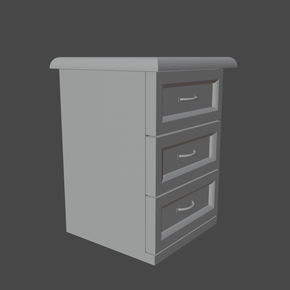 Chest of Drawers Low-poly 3D model_13