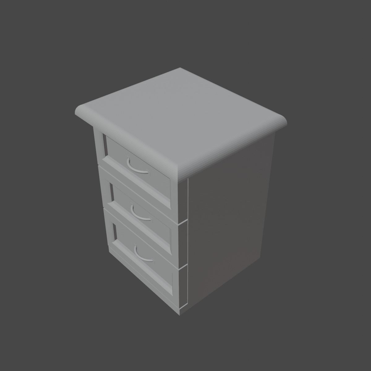 Chest of Drawers Low-poly 3D model_14