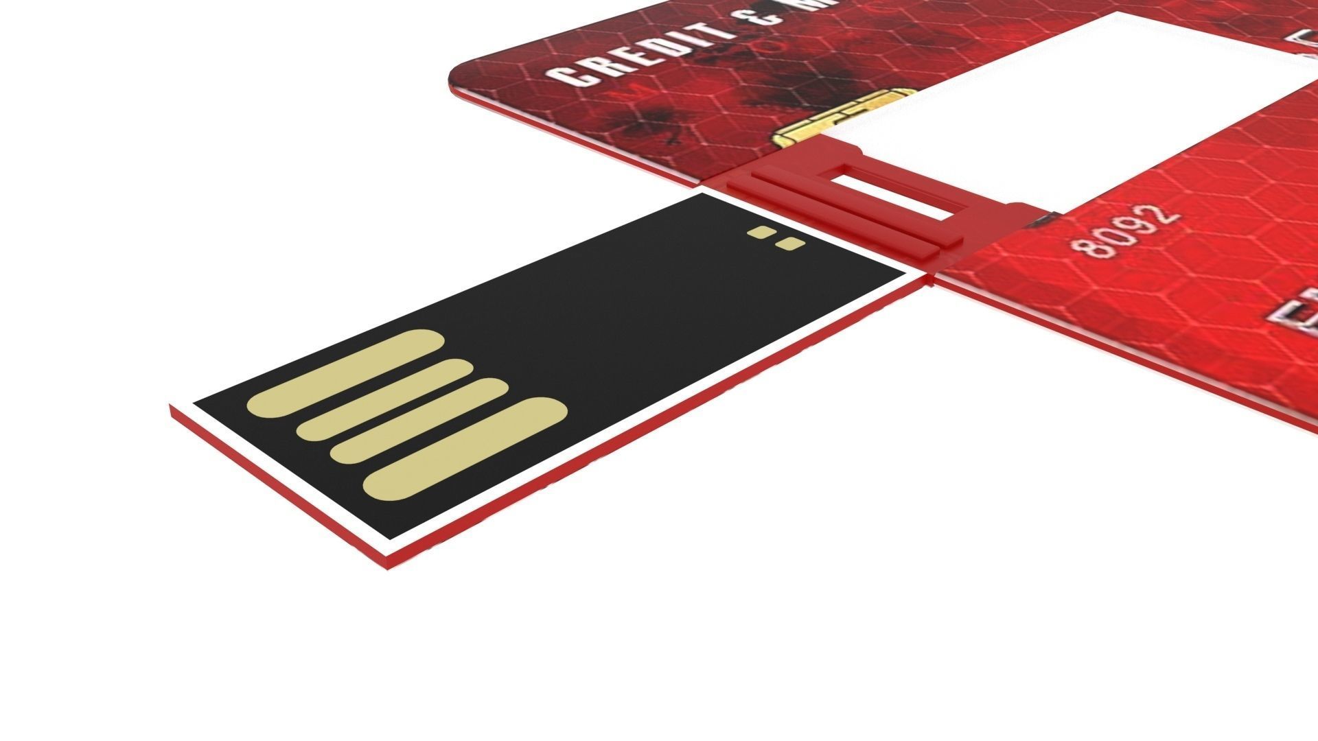 Credit Card type USB flash drive 3D model_1