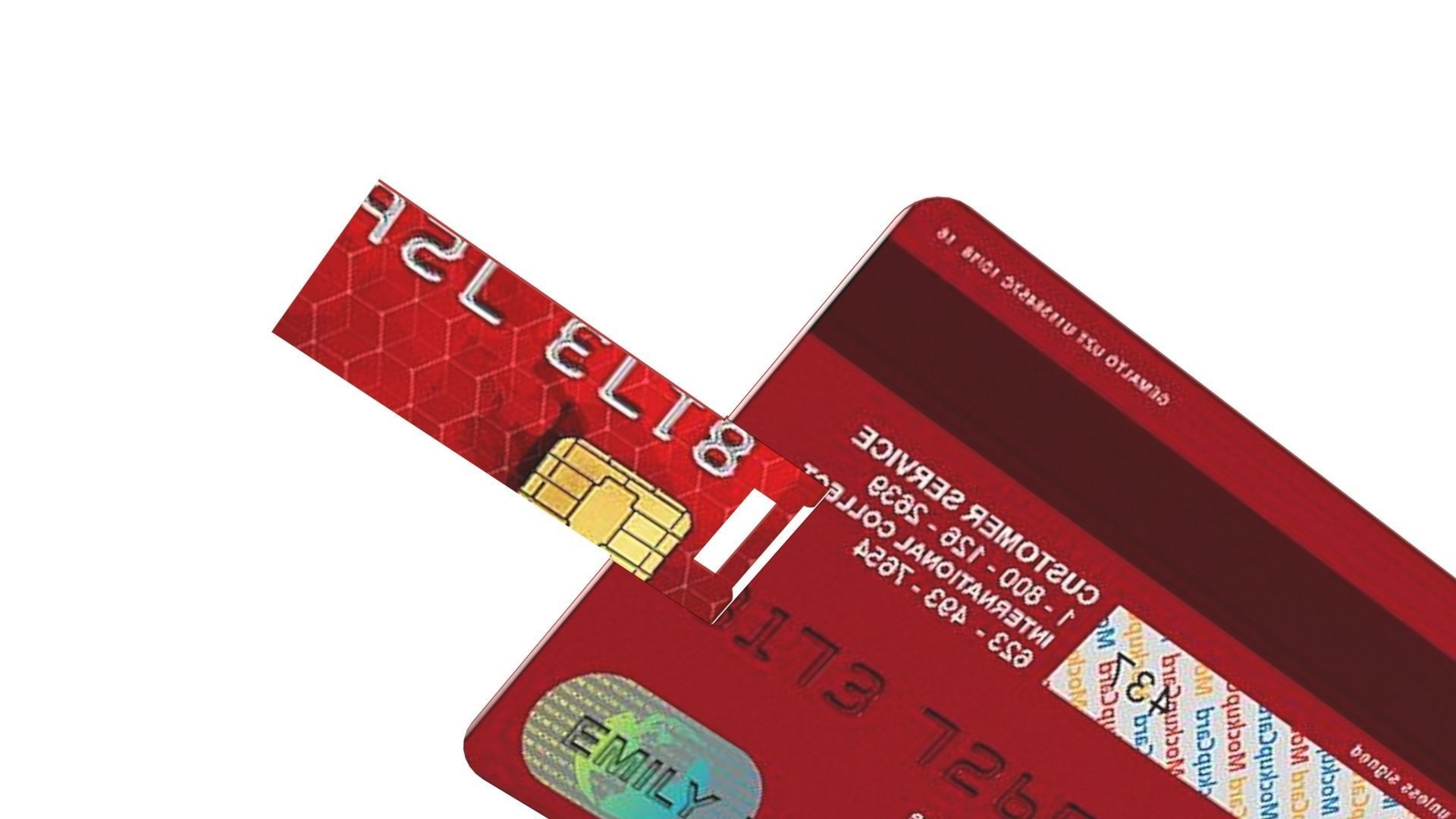 Credit Card type USB flash drive 3D model_8