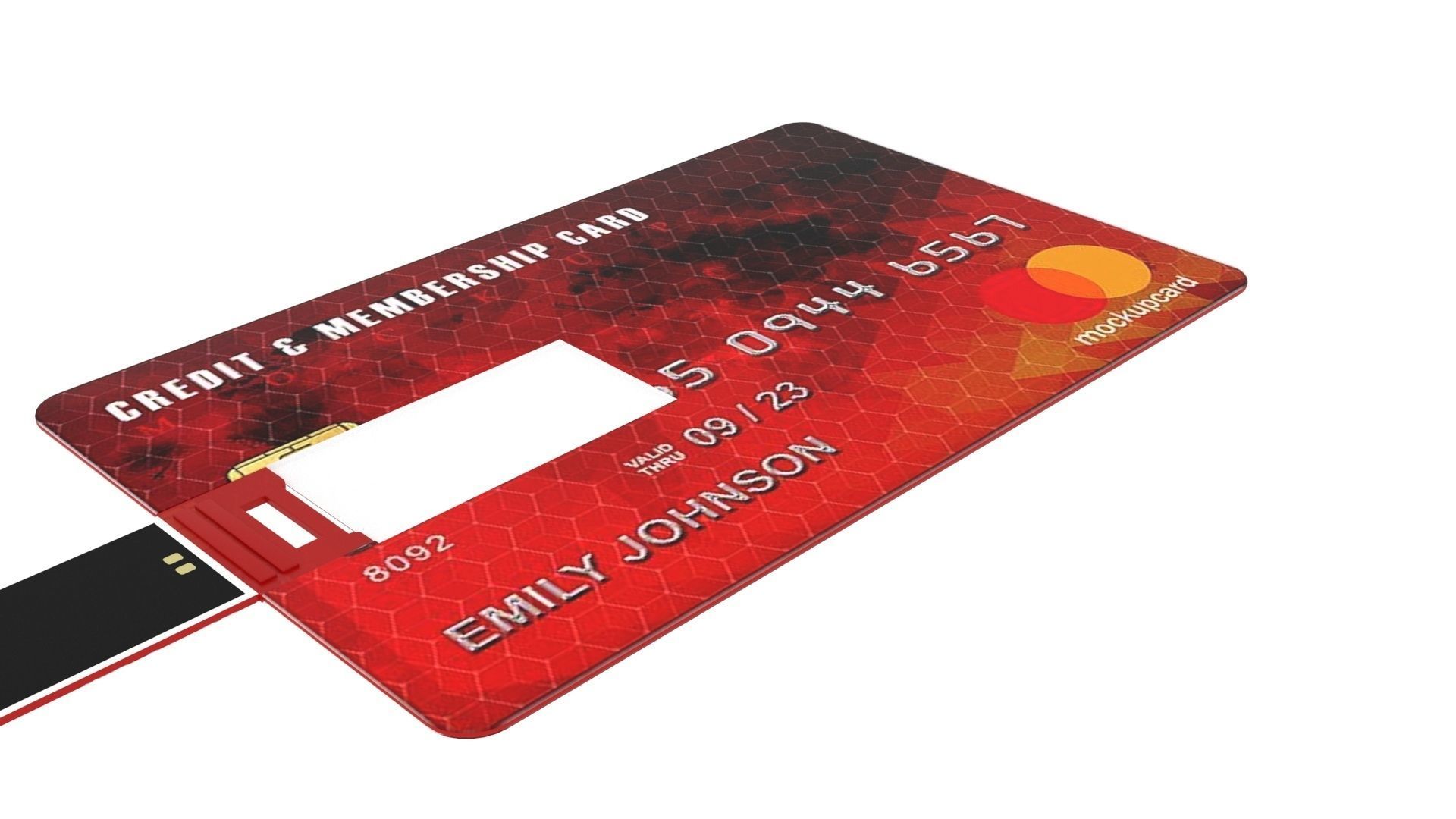 Credit Card type USB flash drive 3D model_2
